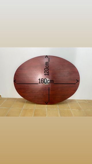 REGALO.Mesa ovalada de madera maciza