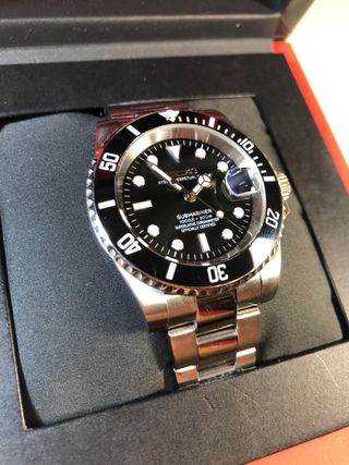 Seiko Mod - Submariner Negro/Acero