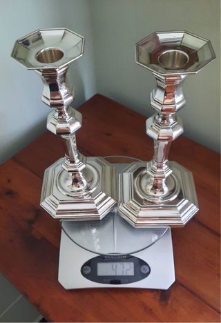 Coppia Candelabri Zaramella Argento