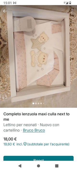 Completo Lenzuola Maxi Culla Next To Me
