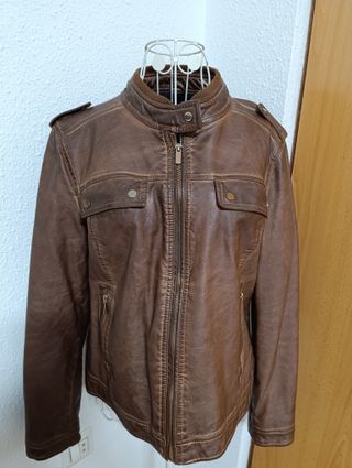 Chaqueta de piel marrón Formula Joven