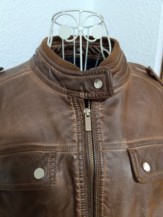 Chaqueta de piel marrón Formula Joven