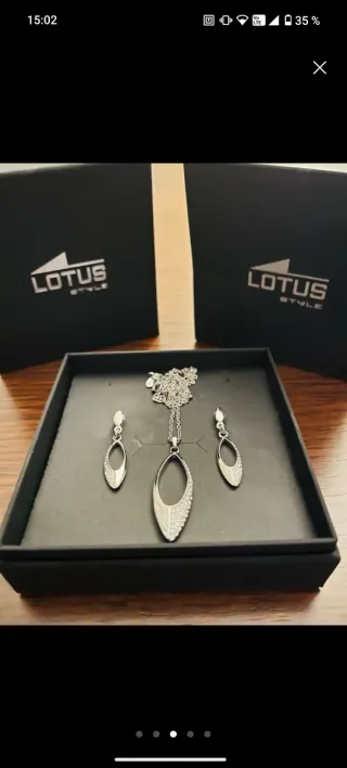 Colgante y pendientes LOTUS plata