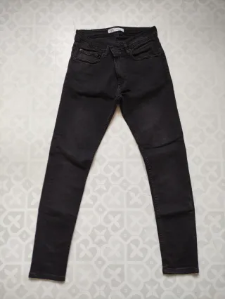 Pantalón Zara Chico Skinny T.40 Negro