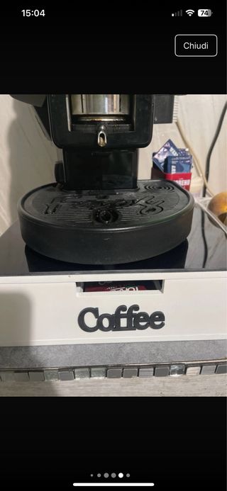 Porta cialde caffè con scritta nera o oro 