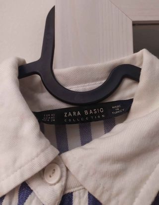 Camisa Zara Rayas Azul y Blanca