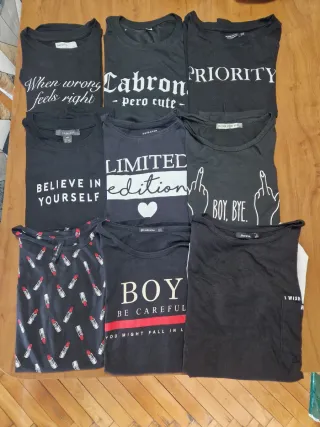 Lote 9 camisetas con mensaje