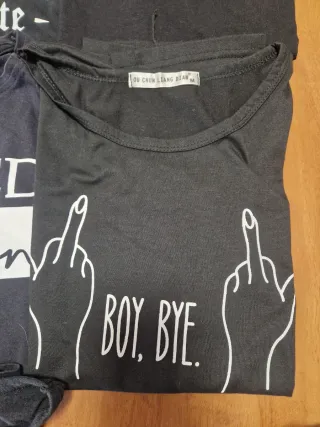 Lote 9 camisetas con mensaje