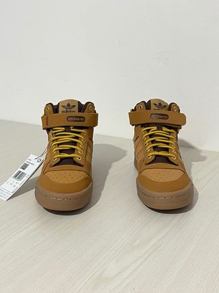 Adidas Scarpe Mid Top Marroni Gialle Tg 40.5