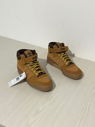 Adidas Scarpe Mid Top Marroni Gialle Tg 40.5