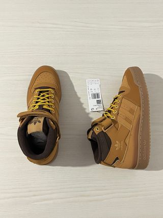 Adidas Scarpe Mid Top Marroni Gialle Tg 40.5