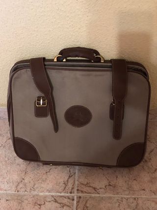 Maleta vintage beige y marrón