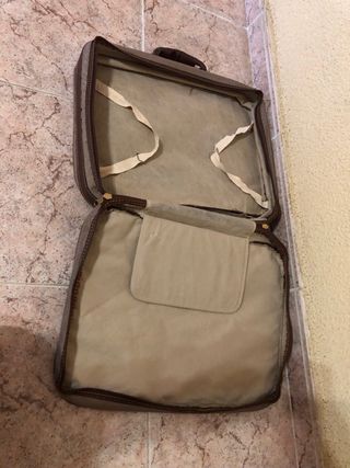 Maleta vintage beige y marrón