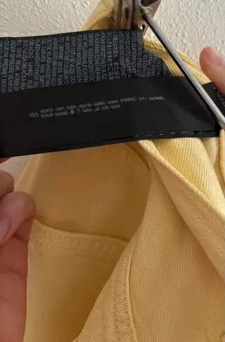 Pantalón ancho Zara amarillo