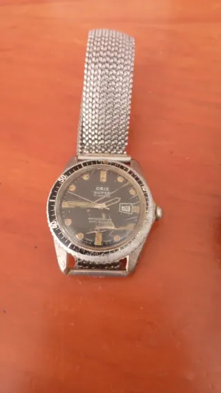 Reloj Oris Super 17 Jewels Negro y Plata