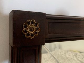 Espejo Clásico Madera Marrón y Dorado