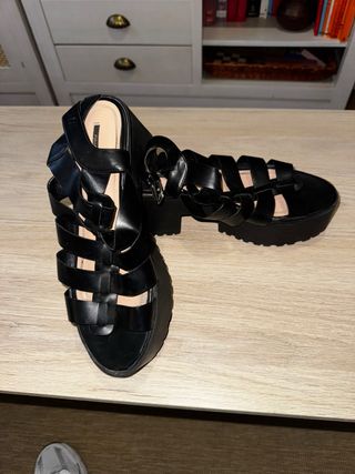 Sandalias de plataforma negras