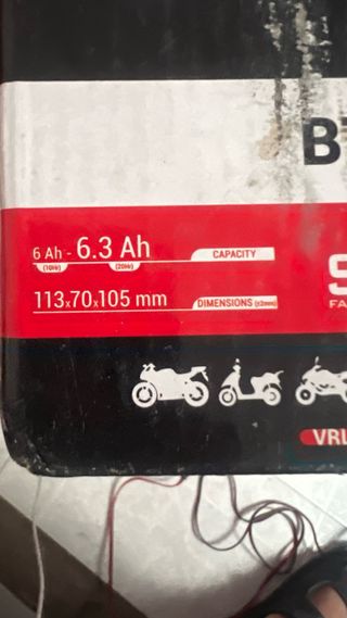 Batería Moto SLA BTZ7S 6.3Ah 130A
12V