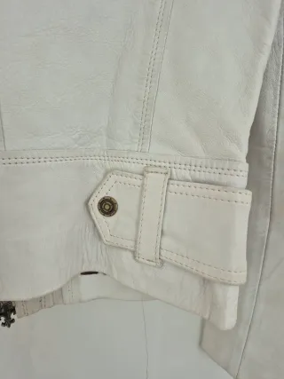 Cazadora Piel Ovina Natural Blanca