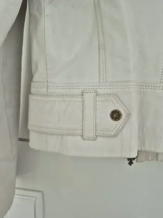 Cazadora Piel Ovina Natural Blanca