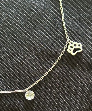 Pulsera Plata Gato y Huella Circonita