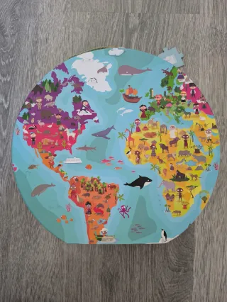 Puzzle Globo Terráqueo Infantil 208 pz, 2 caras