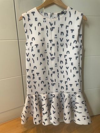 Vestido Maje blanco y negro estampado