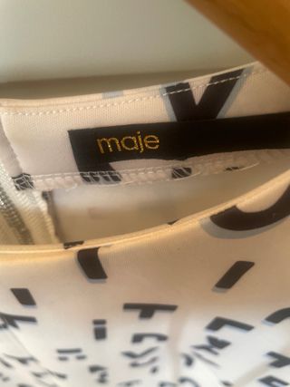 Vestido Maje blanco y negro estampado