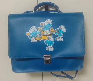 CARTERA ESCOLAR PITUFOS AÑOS 80 A ESTRENAR