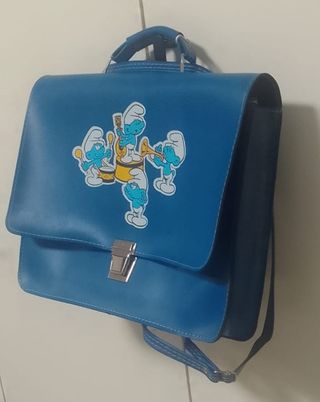 CARTERA ESCOLAR PITUFOS AÑOS 80 A ESTRENAR