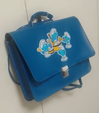 CARTERA ESCOLAR PITUFOS AÑOS 80 A ESTRENAR