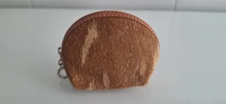 Monedero de piel con pelo