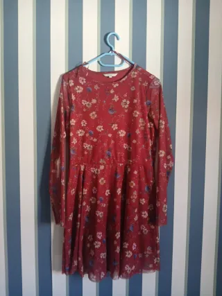 Vestido estampado floral rojo
