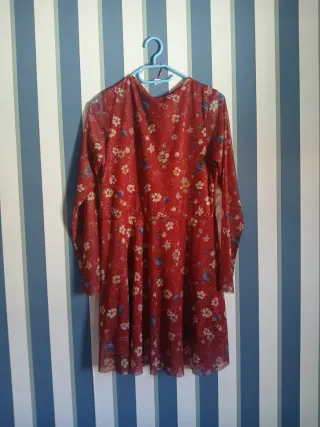 Vestido estampado floral rojo