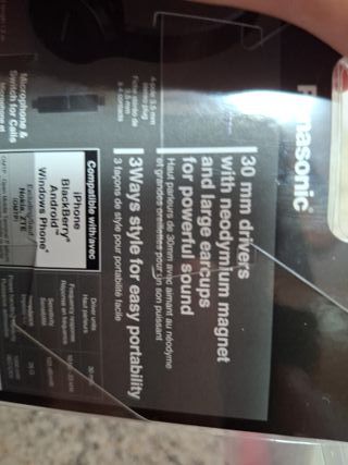 Cuffie Panasonic nere per Cellulare