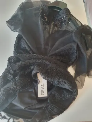 Vestido fiesta negro corto lentejuelas