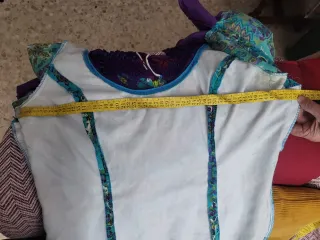 Traje Flamenca Talla 48 Morado y Turquesa