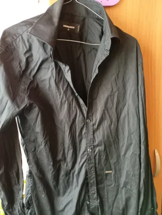 Camicia Dsquared2 Uomo Cotone Nero Taglia L 