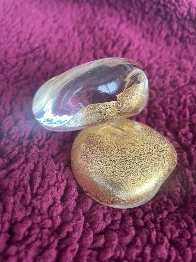 Sassi Murano Vetro Cristallo Foglia Oro