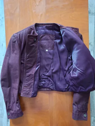 Chaqueta torera vintage de piel Marithé + François