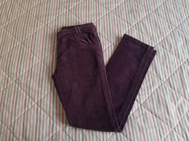 Pantalón niña morado pana 10 años