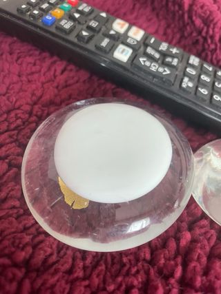 3 Sassi Murano Cristallo Bianco e Oro
