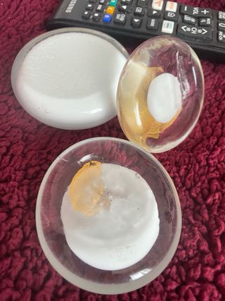 3 Sassi Murano Cristallo Bianco e Oro
