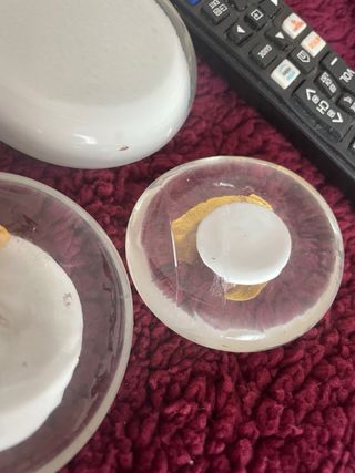 3 Sassi Murano Cristallo Bianco e Oro