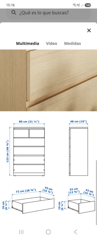 Cómoda de madera Ikea