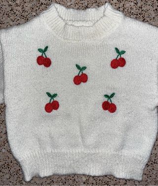 Jersey bebé de punto (cerezas)