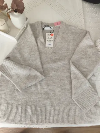 Jersey Lefties cuello pico beige Talla S