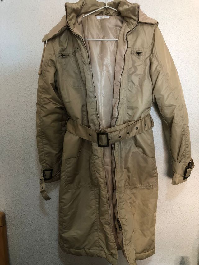 Abrigo gabardina mujer beige