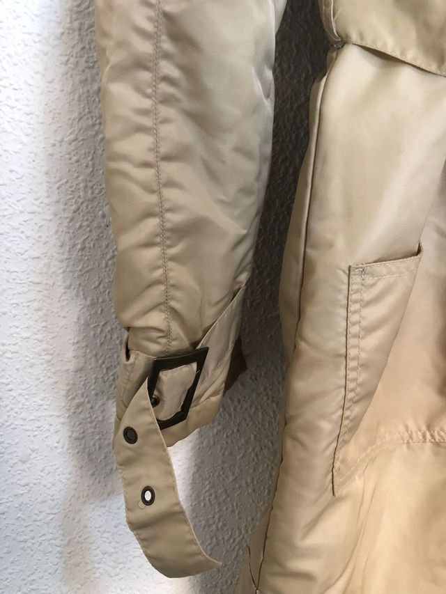 Abrigo gabardina mujer beige