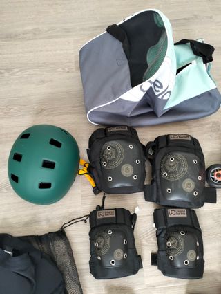 Patines en línea adultos + protectores + bolsa
